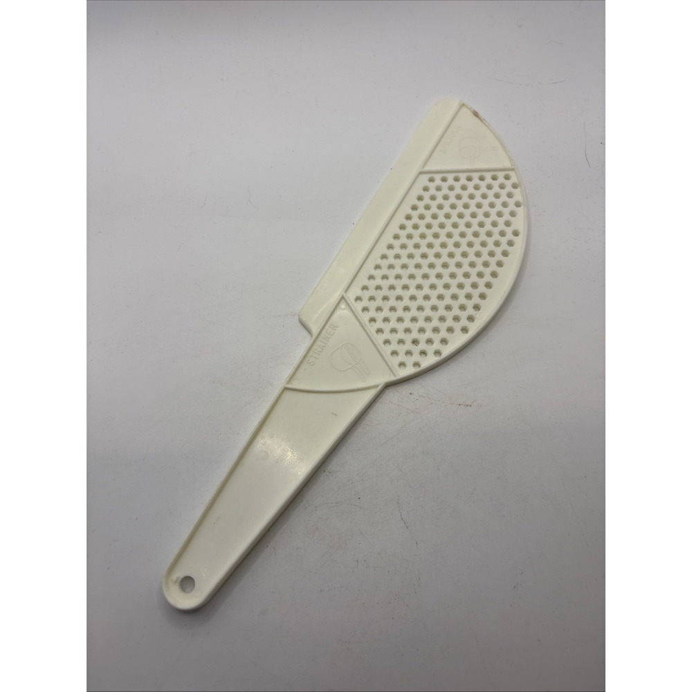 Vtg Foley Plastic White Nylon Spatula Pot Strainer Kitchen Scraper Tool